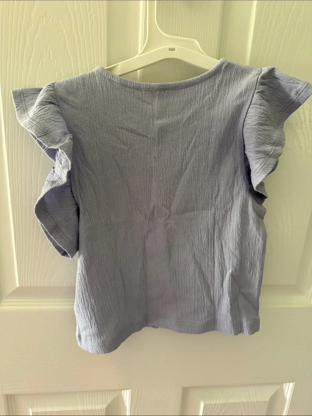 NWT Gap Kids Girls Lavender Periwinkle Cotton Gauze Muslin Ruffle Sleeve Top 6-7